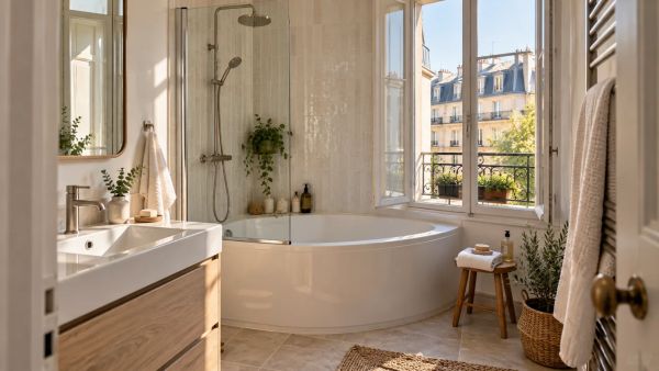 5 avantages clés d'une baignoire-douche d'angle pour gagner de l'espace